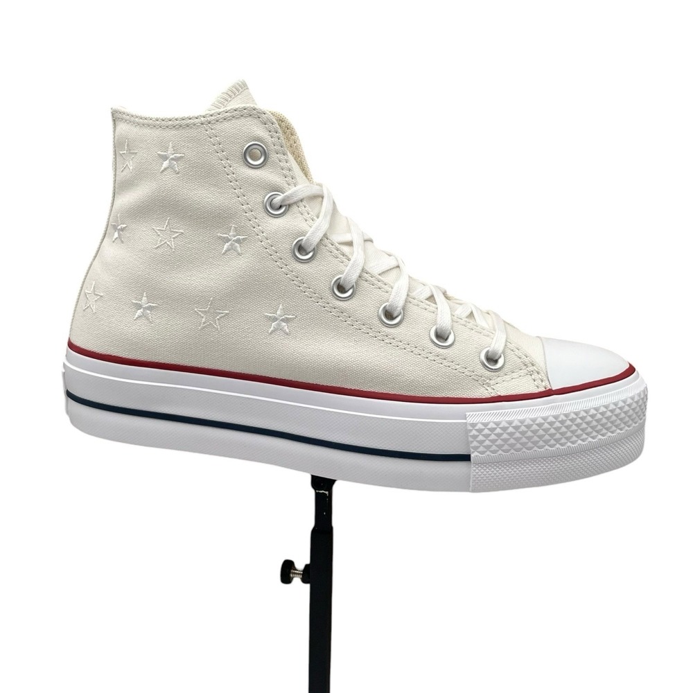 Converse Chuck Taylor Lift Womens‎ Platform Sneakers 8.5 Vintage White High Top
